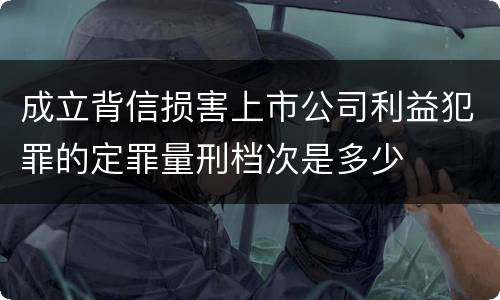 成立背信损害上市公司利益犯罪的定罪量刑档次是多少