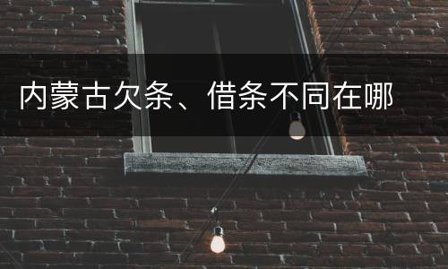 内蒙古欠条、借条不同在哪