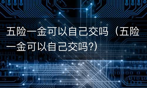 五险一金可以自己交吗（五险一金可以自己交吗?）