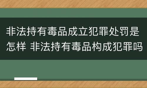 非法持有毒品成立犯罪处罚是怎样 非法持有毒品构成犯罪吗