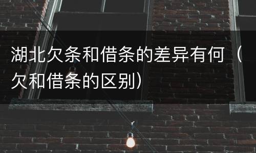 湖北欠条和借条的差异有何（欠和借条的区别）