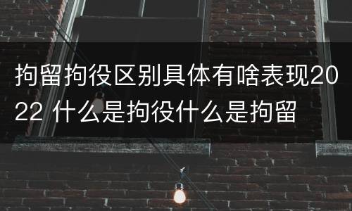 拘留拘役区别具体有啥表现2022 什么是拘役什么是拘留