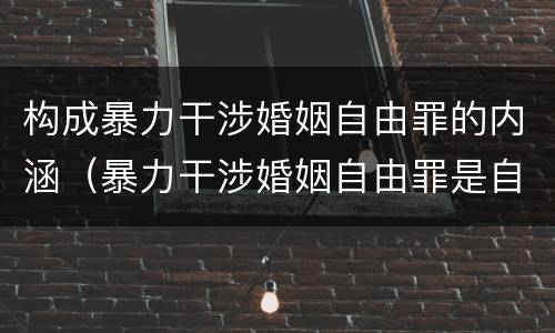 构成暴力干涉婚姻自由罪的内涵（暴力干涉婚姻自由罪是自诉案件吗）