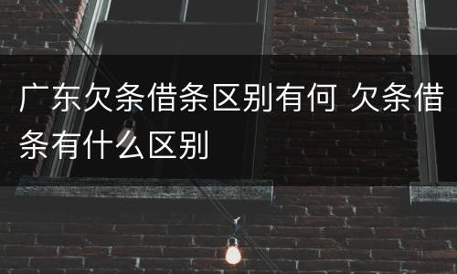 广东欠条借条区别有何 欠条借条有什么区别