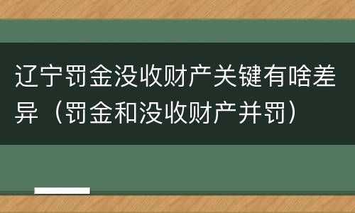 辽宁罚金没收财产关键有啥差异（罚金和没收财产并罚）