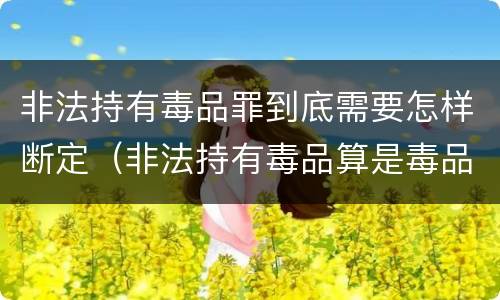 非法持有毒品罪到底需要怎样断定（非法持有毒品算是毒品犯罪吗）