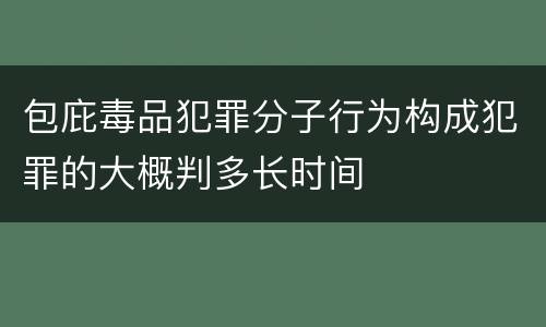 包庇毒品犯罪分子行为构成犯罪的大概判多长时间