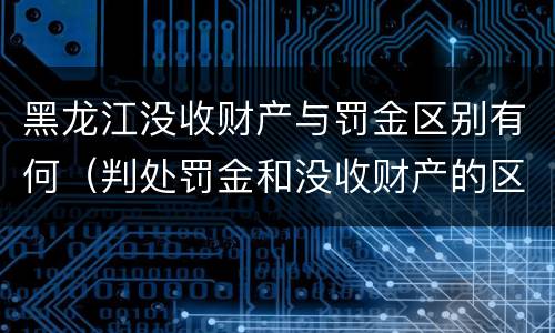黑龙江没收财产与罚金区别有何（判处罚金和没收财产的区别）