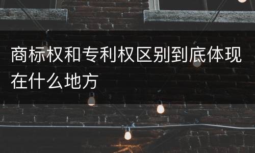 商标权和专利权区别到底体现在什么地方