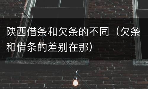 陕西借条和欠条的不同（欠条和借条的差别在那）