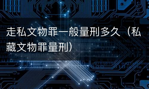 走私文物罪一般量刑多久（私藏文物罪量刑）