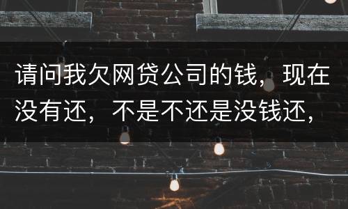 请问我欠网贷公司的钱，现在没有还，不是不还是没钱还，