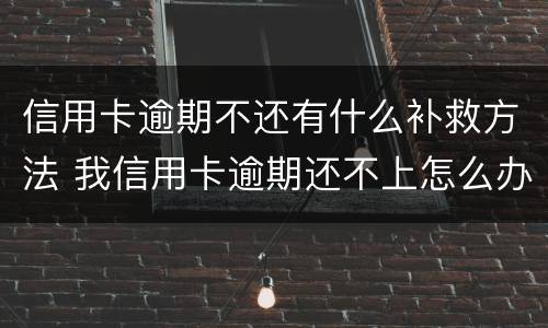 信用卡逾期不还有什么补救方法 我信用卡逾期还不上怎么办