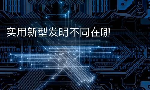 实用新型发明不同在哪