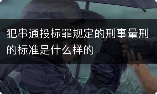 犯串通投标罪规定的刑事量刑的标准是什么样的