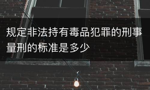 规定非法持有毒品犯罪的刑事量刑的标准是多少