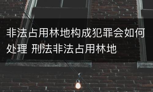 非法占用林地构成犯罪会如何处理 刑法非法占用林地