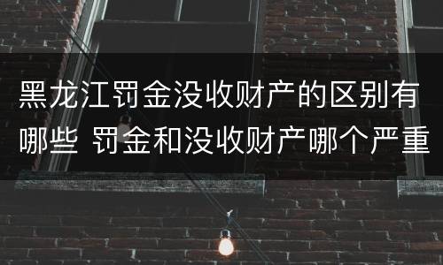 黑龙江罚金没收财产的区别有哪些 罚金和没收财产哪个严重