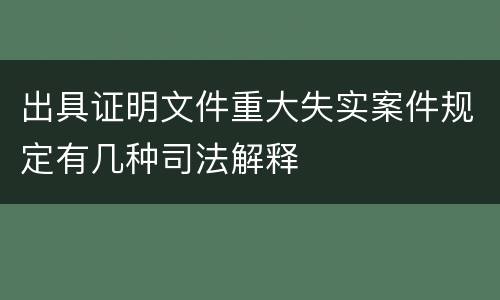 出具证明文件重大失实案件规定有几种司法解释