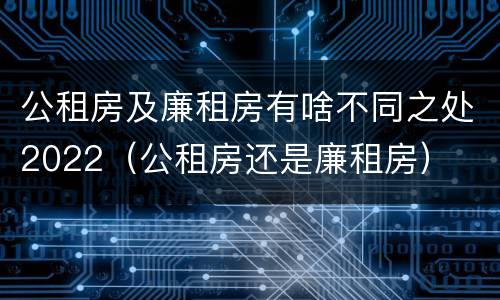 公租房及廉租房有啥不同之处2022（公租房还是廉租房）