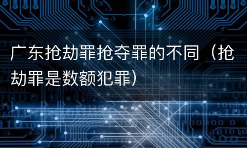 广东抢劫罪抢夺罪的不同（抢劫罪是数额犯罪）