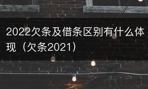 2022欠条及借条区别有什么体现（欠条2021）