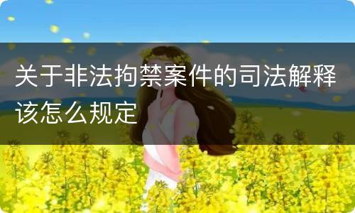 关于非法拘禁案件的司法解释该怎么规定