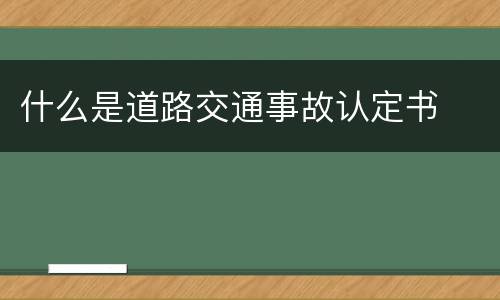 什么是道路交通事故认定书