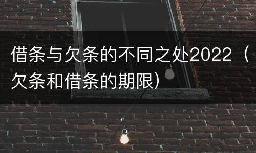 借条与欠条的不同之处2022（欠条和借条的期限）