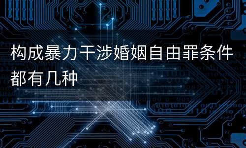构成暴力干涉婚姻自由罪条件都有几种