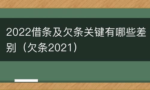 2022借条及欠条关键有哪些差别（欠条2021）