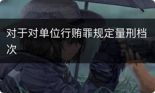 对于对单位行贿罪规定量刑档次