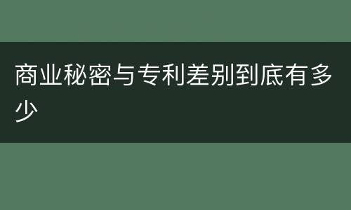 商业秘密与专利差别到底有多少