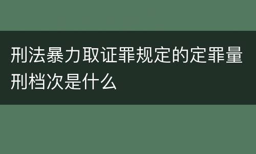 刑法暴力取证罪规定的定罪量刑档次是什么