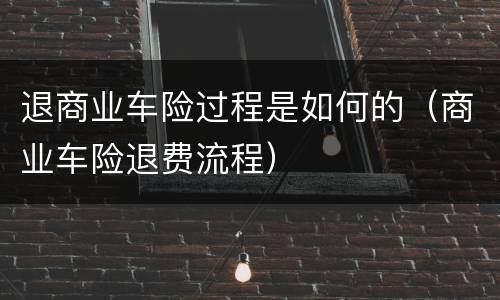 退商业车险过程是如何的（商业车险退费流程）