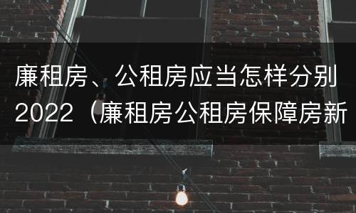 廉租房、公租房应当怎样分别2022（廉租房公租房保障房新政策）