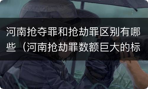 河南抢夺罪和抢劫罪区别有哪些（河南抢劫罪数额巨大的标准）