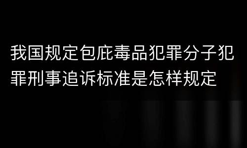 我国规定包庇毒品犯罪分子犯罪刑事追诉标准是怎样规定