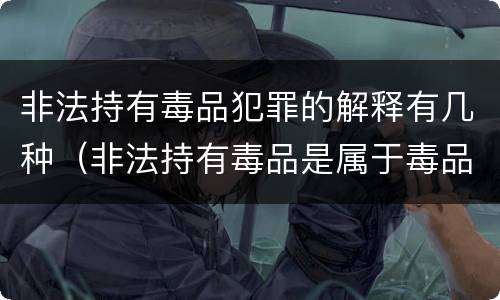 非法持有毒品犯罪的解释有几种（非法持有毒品是属于毒品犯罪吗）