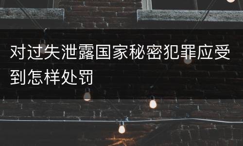 对过失泄露国家秘密犯罪应受到怎样处罚
