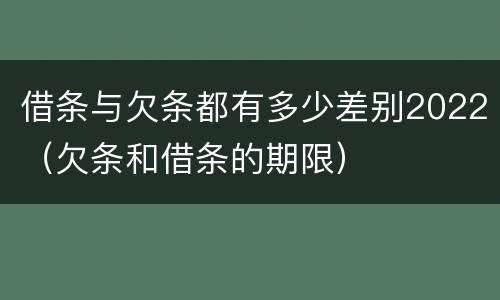 借条与欠条都有多少差别2022（欠条和借条的期限）