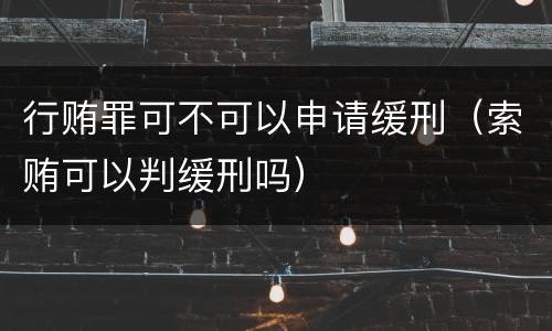 行贿罪可不可以申请缓刑（索贿可以判缓刑吗）