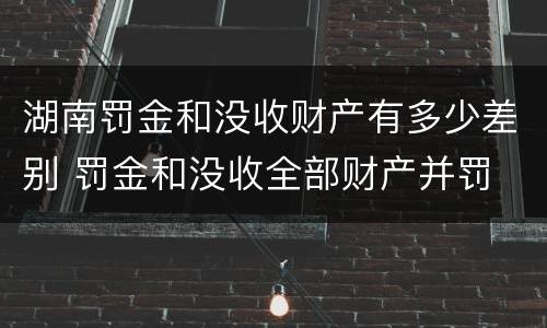 湖南罚金和没收财产有多少差别 罚金和没收全部财产并罚