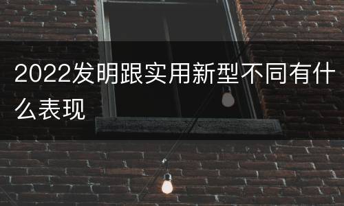 2022发明跟实用新型不同有什么表现