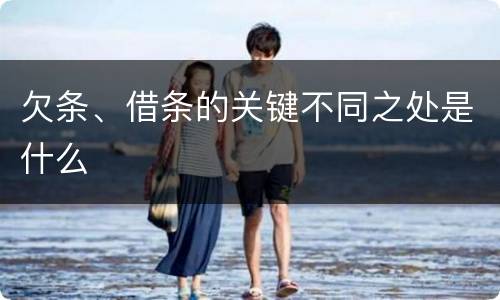 欠条、借条的关键不同之处是什么