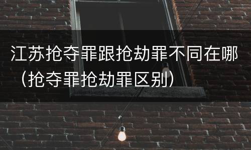 江苏抢夺罪跟抢劫罪不同在哪（抢夺罪抢劫罪区别）