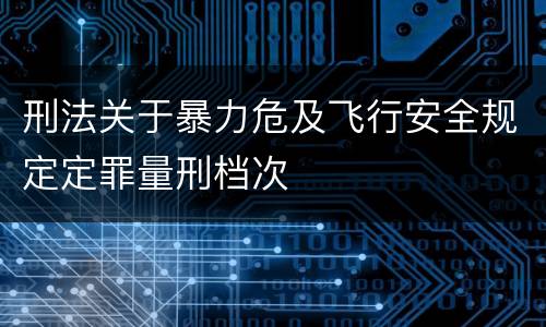 刑法关于暴力危及飞行安全规定定罪量刑档次