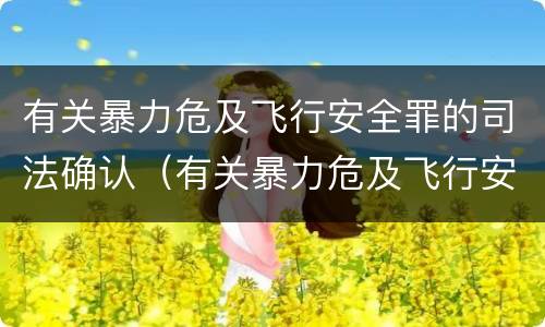 有关暴力危及飞行安全罪的司法确认（有关暴力危及飞行安全罪的司法确认书）