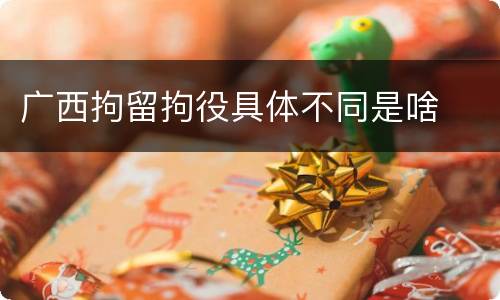 广西拘留拘役具体不同是啥
