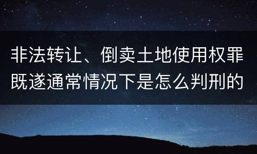 非法转让、倒卖土地使用权罪既遂通常情况下是怎么判刑的